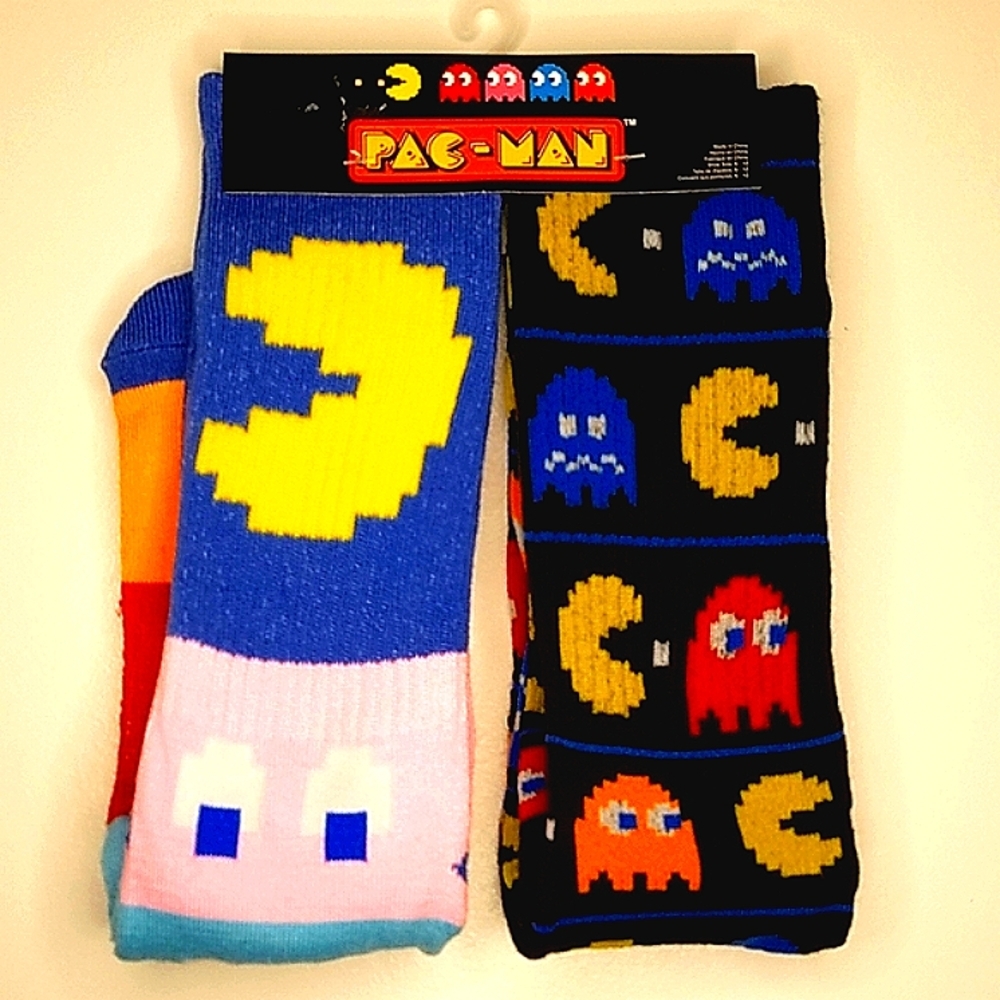 PAC MAN SOCK.- 2 PAIR NEW!!!